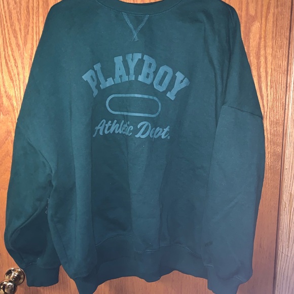 PacSun Sweaters - oversized green playboy crew neck